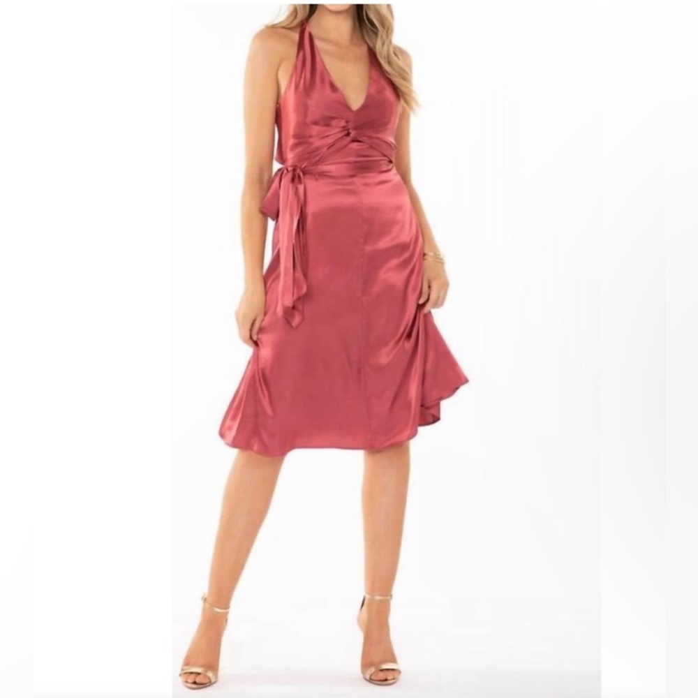 NWT Anthropologie Bishop + Young Sloan Midi Dress in Rose Size S